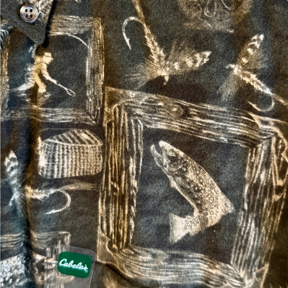 Cabelas Pima Cotton Deerskin Soft Chamois Fishing Shirt Mens XL Olive Green NWT - Picture 4 of 7